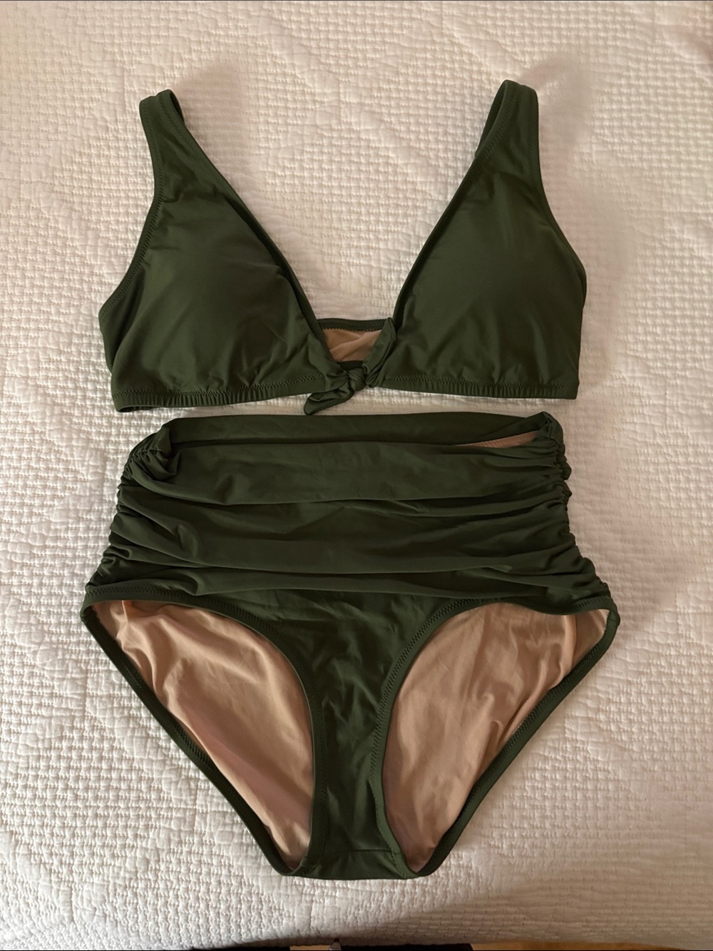 J. Crew Olive High-Waist Bikini Set - Classic Two-Piece Swimwear